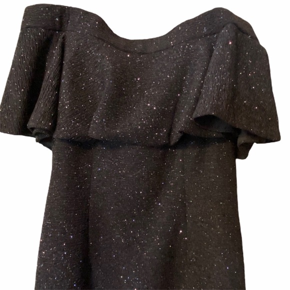 Eliza J Glitter Knit Off The Shoulder Dress Size 8 Party Sparkle New Yeara - Picture 3 of 14
